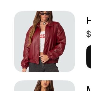 Edikted red leather jacket